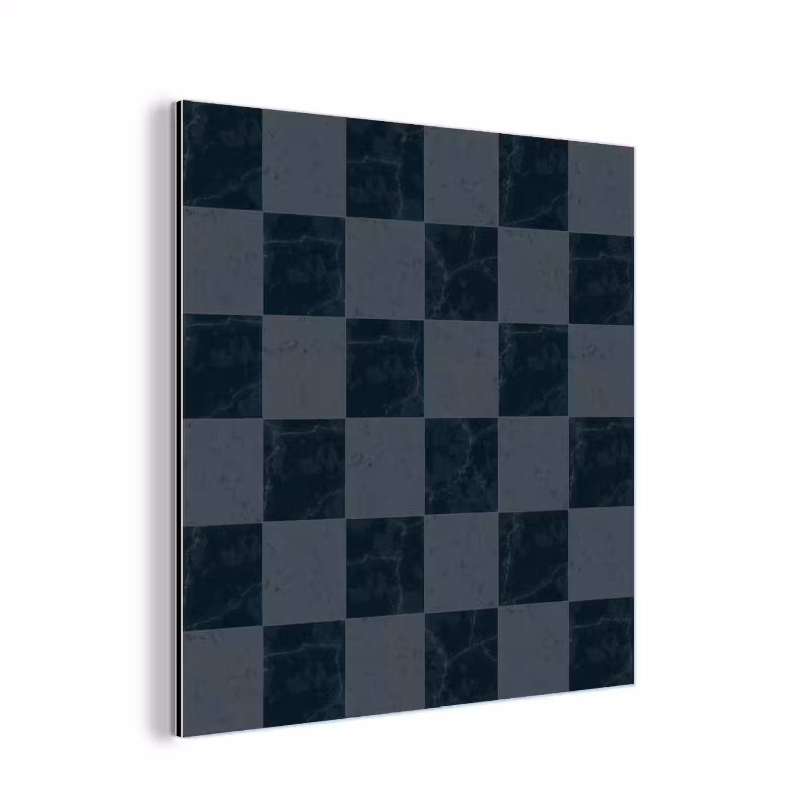 Aluminium schilderij - Marmer - Patroon - Antraciet — 1