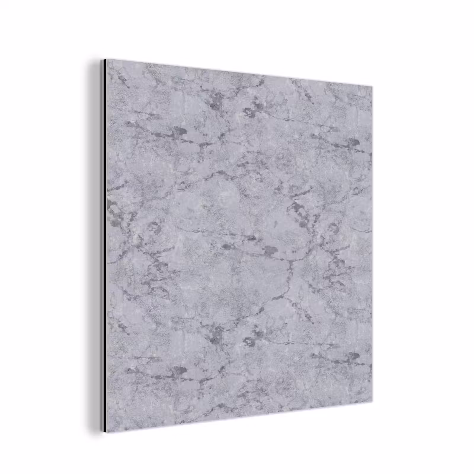 Aluminium schilderij - Marmerplaat - Patroon - Grijs — 1