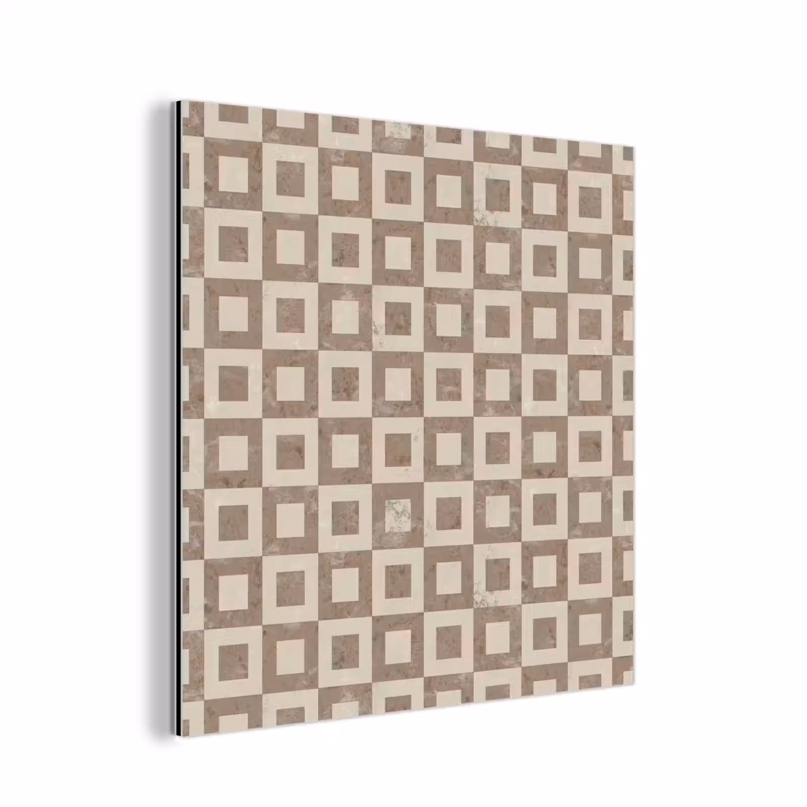 Aluminium schilderij - Patroon - Marmer - Beige — 1