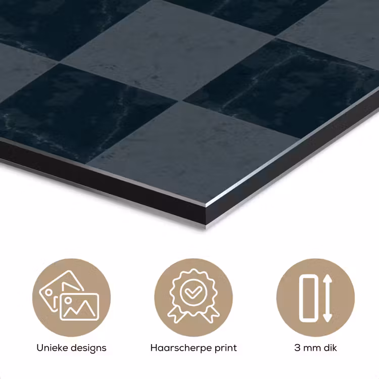 Aluminium schilderij - Marmer - Patroon - Antraciet — 7