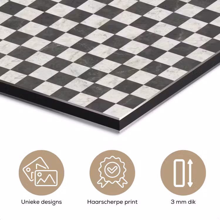 Aluminium schilderij - Marmer - Patroon - Grijs — 7