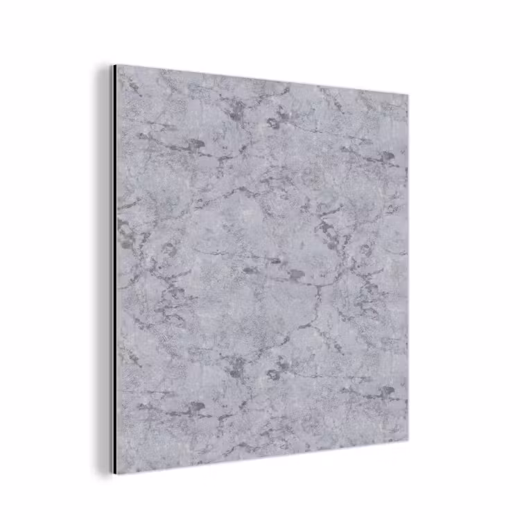 Aluminium schilderij - Marmerplaat - Patroon - Grijs — 1