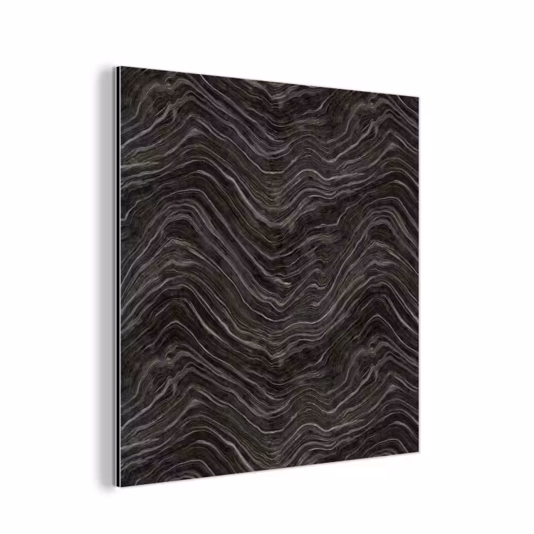 Aluminium schilderij - Patroon - Contrast - Antraciet — 1