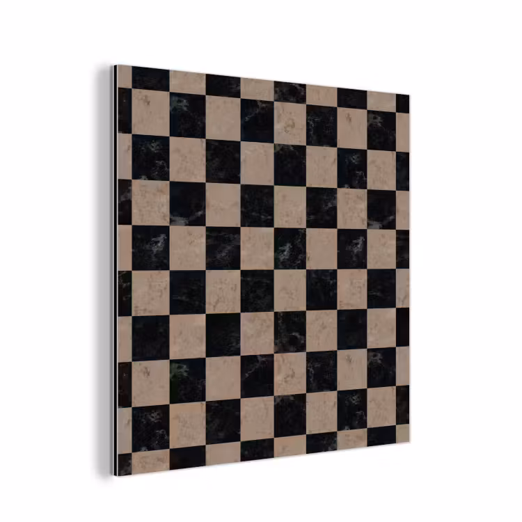 Aluminium schilderij - Patroon - Dambord - Marmer — 1