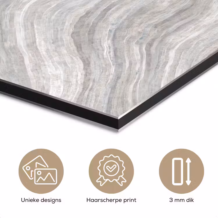 Aluminium schilderij - Patroon - Helder - Wit - Grijs — 7
