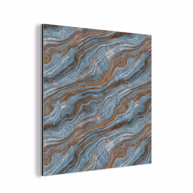 Aluminium schilderij - Patroon - Steen - Blauw — 1