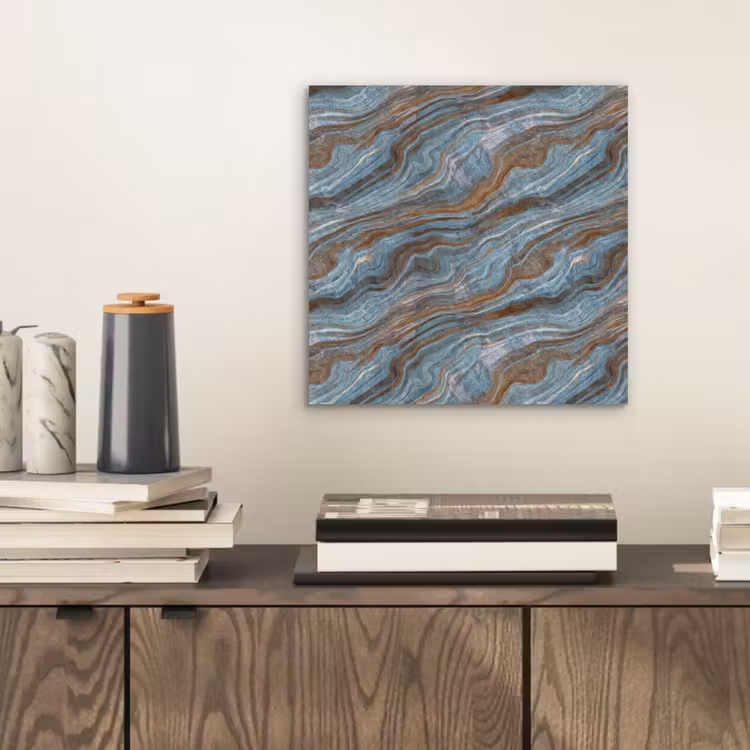 Aluminium schilderij - Patroon - Steen - Blauw — 2
