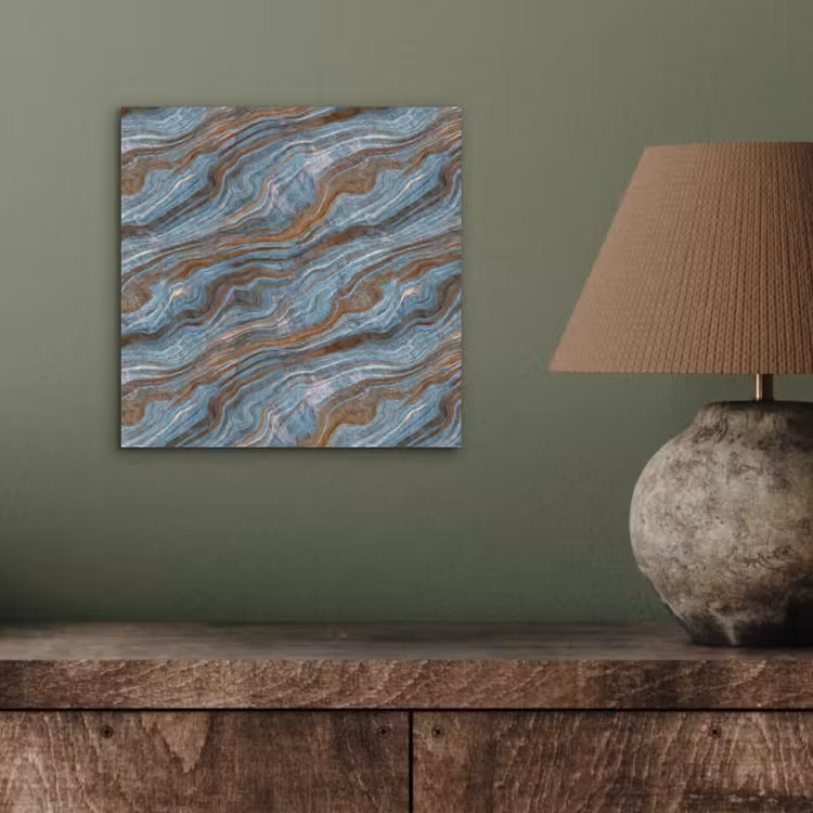 Aluminium schilderij - Patroon - Steen - Blauw — 3