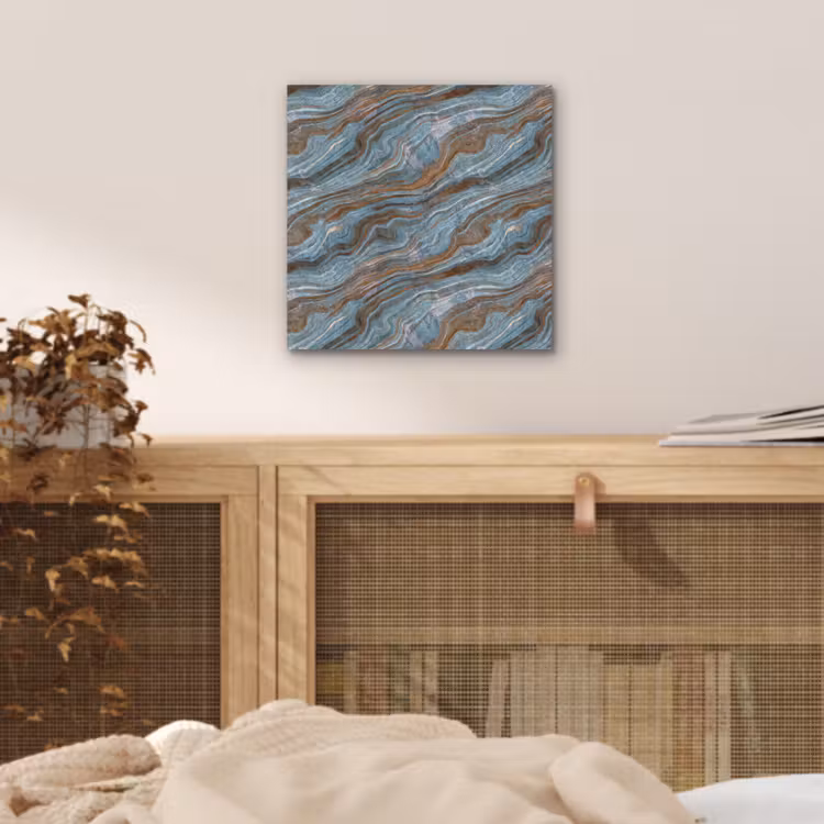 Aluminium schilderij - Patroon - Steen - Blauw — 4
