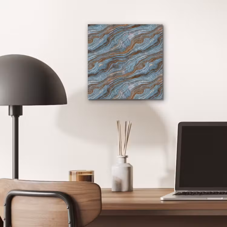 Aluminium schilderij - Patroon - Steen - Blauw — 6