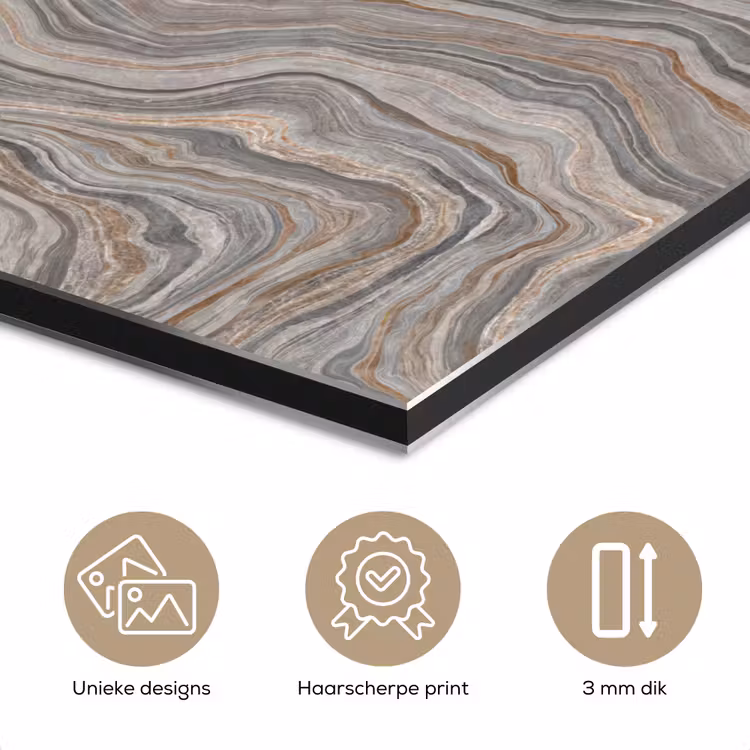 Aluminium schilderij - Patroon - Textuur - Grijs — 7