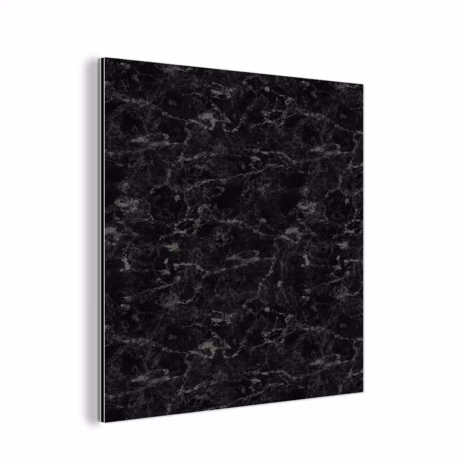Aluminium schilderij - Marmer - Aders - Zwart — 1