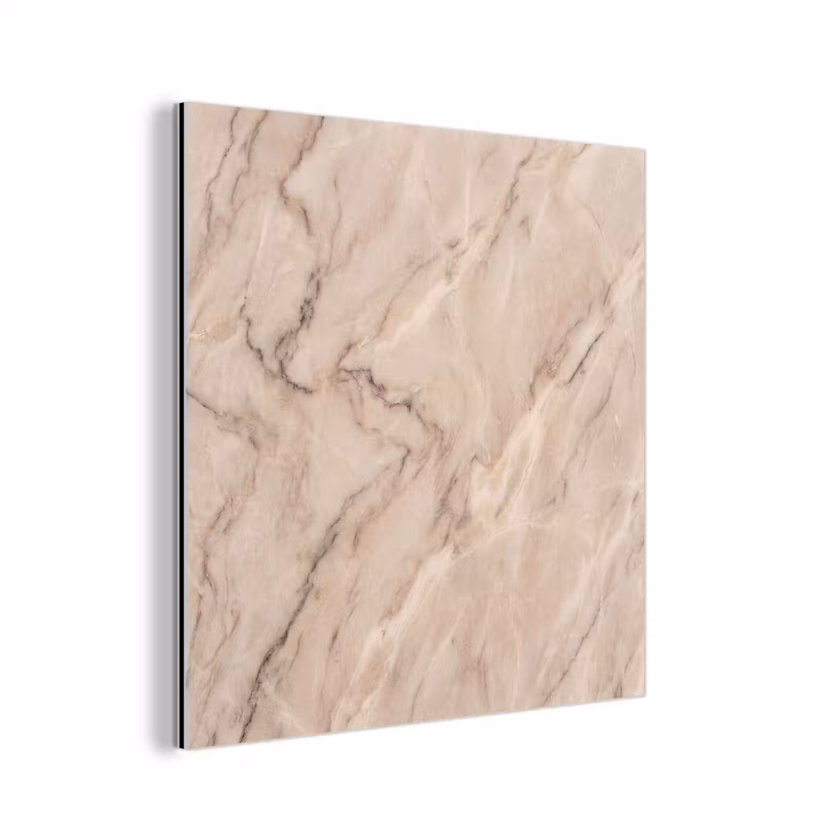 Aluminium schilderij - Marmer - Patroon - Abstract - Modern - Beige — 1