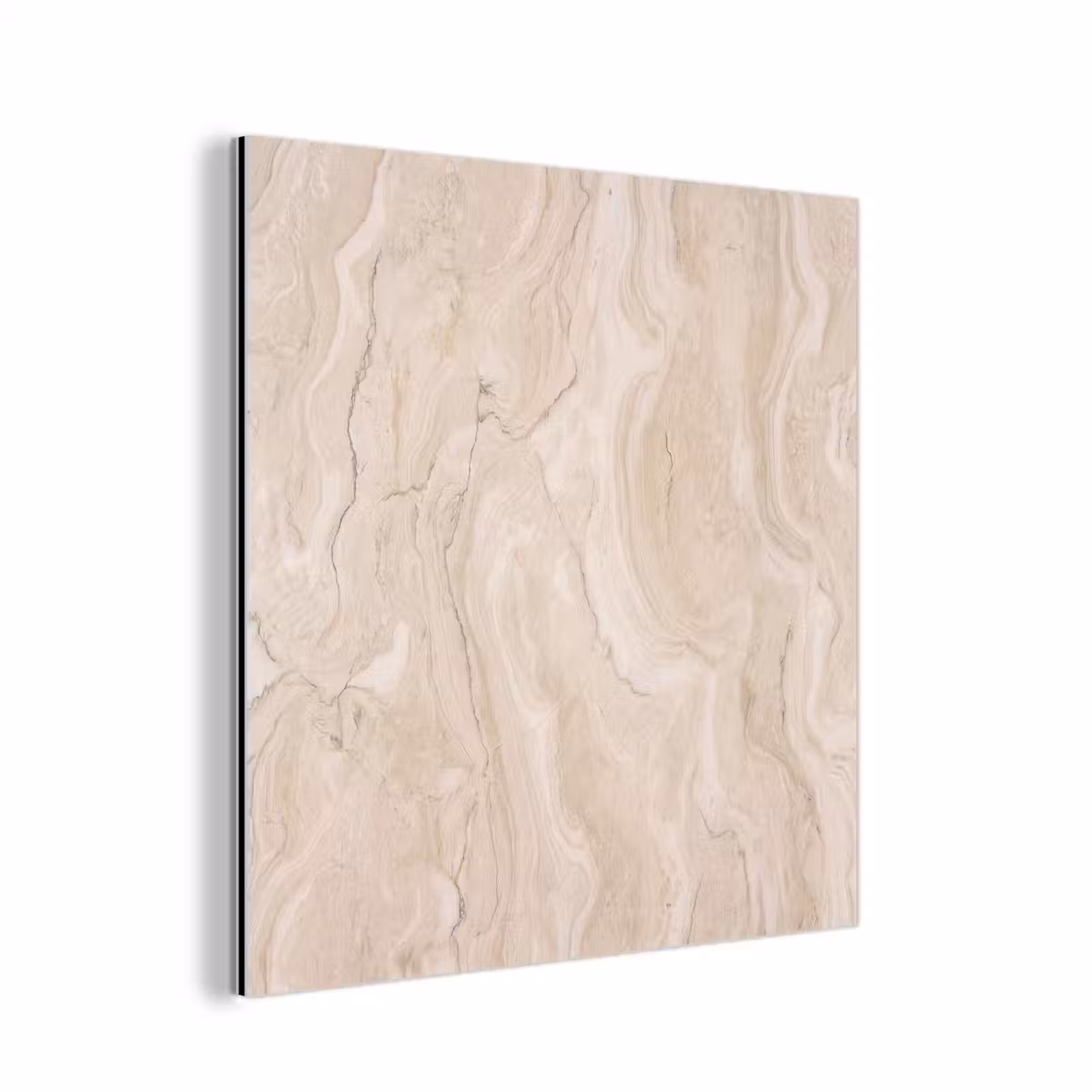 Aluminium schilderij - Marmer - Patroon - Beige - Steen - Abstract — 1