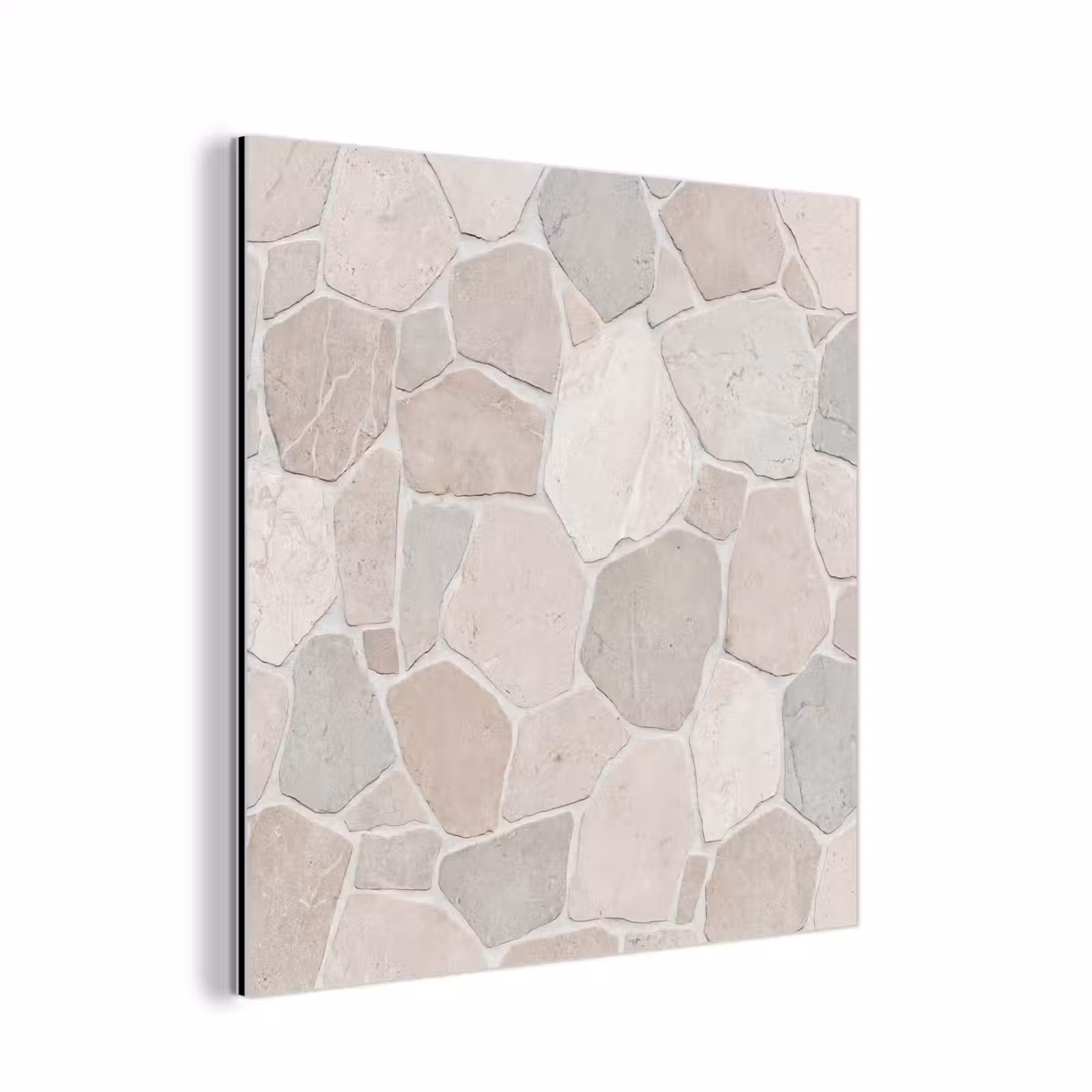 Aluminium schilderij - Steen - Patroon - Textuur - Beige — 1