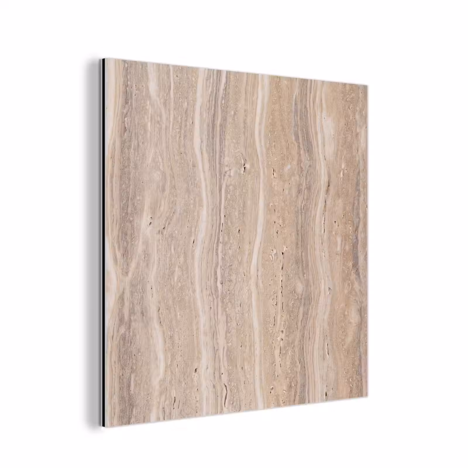 Aluminium schilderij - Steen - Patroon - Textuur - Natuurlijk - Beige — 1