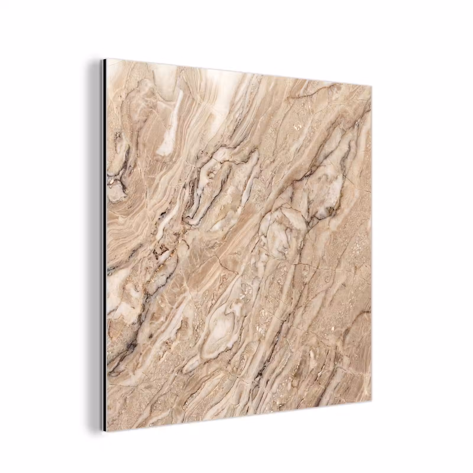 Aluminium schilderij - Textuur - Aders - Abstract - Modern - Beige — 1