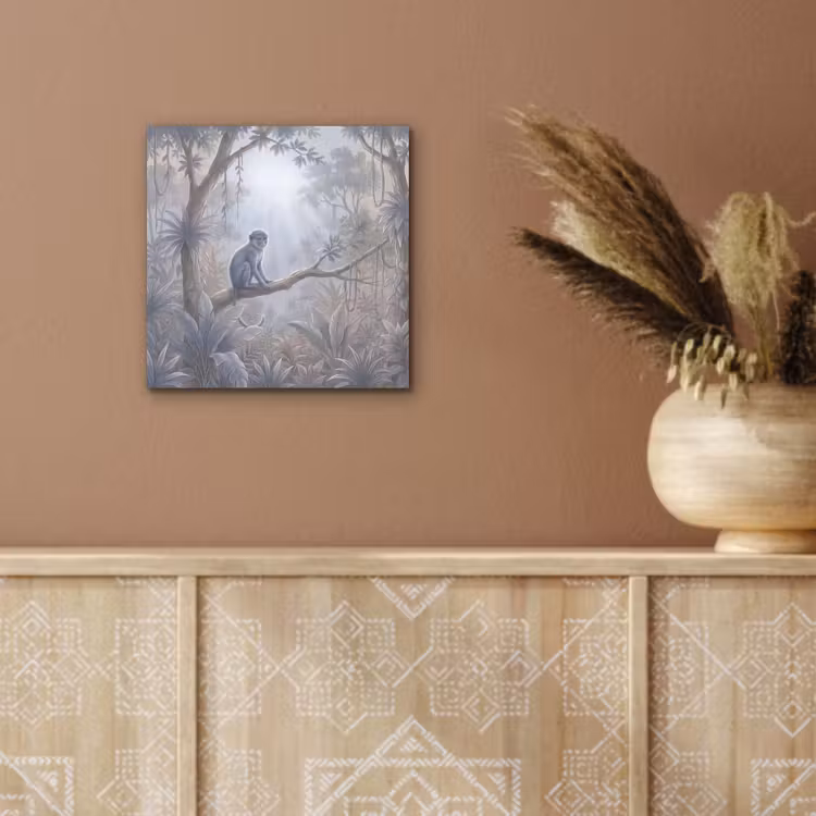 Aluminium schilderij - Aap - Boom - Jungle - Natuur - Grijs — 5