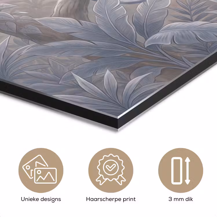Aluminium schilderij - Aap - Boom - Jungle - Natuur - Grijs — 7