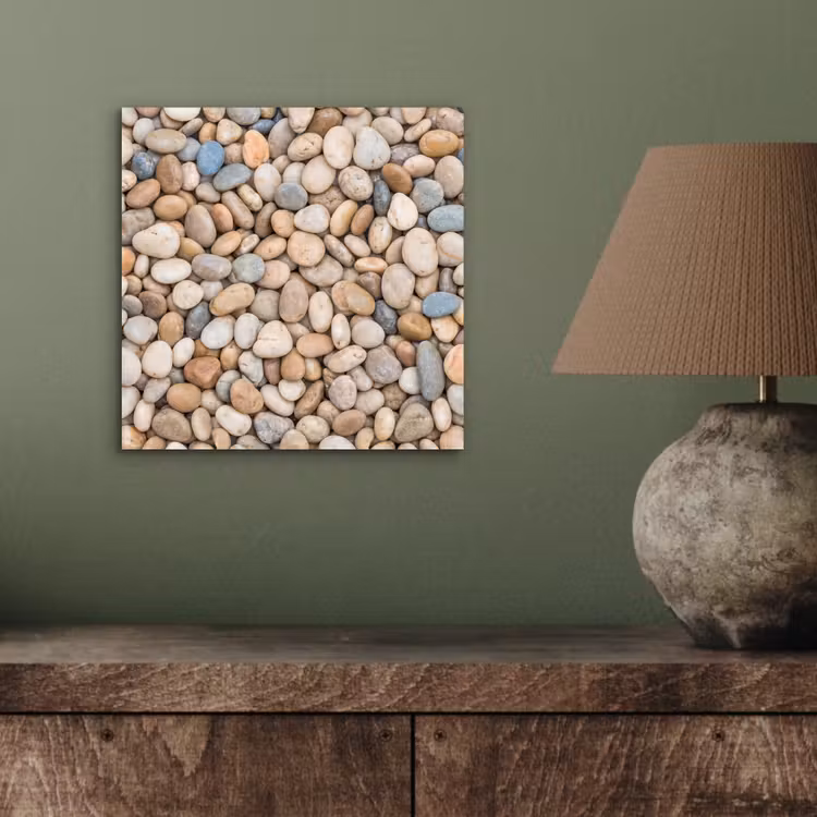 Aluminium schilderij - Kiezelstenen - Natuur - Textuur - Beige - Grijs — 3