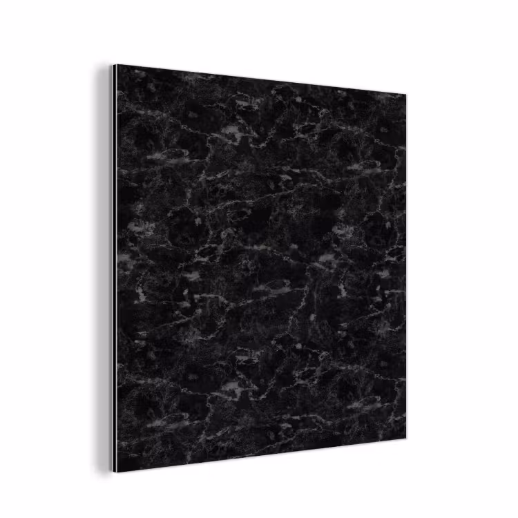 Aluminium schilderij - Marmer - Aders - Zwart — 1