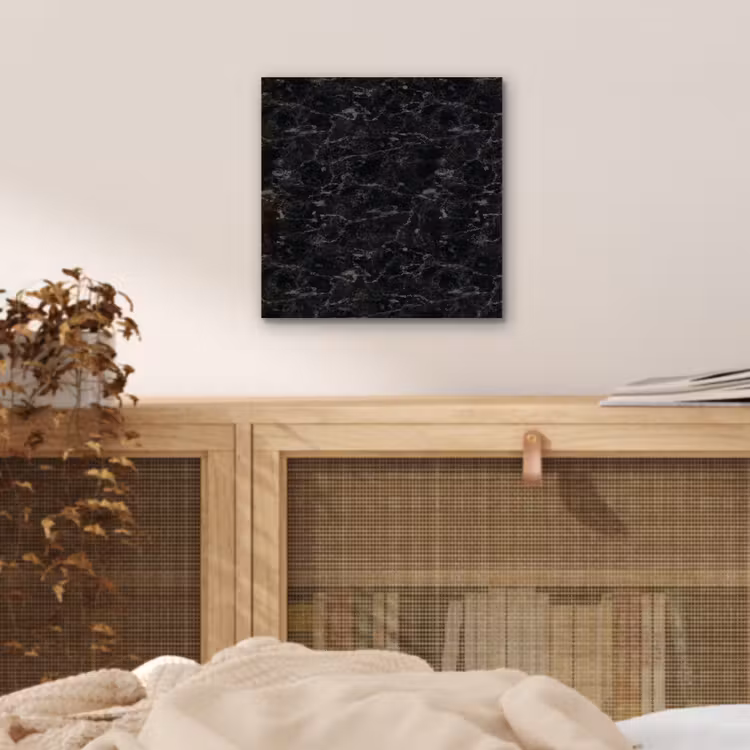 Aluminium schilderij - Marmer - Aders - Zwart — 4