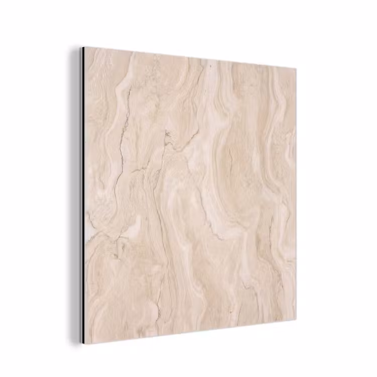 Aluminium schilderij - Marmer - Patroon - Beige - Steen - Abstract — 1
