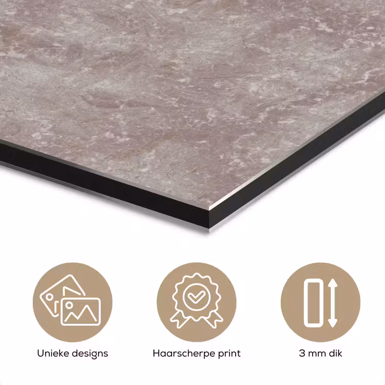 Aluminium schilderij - Marmer - Patroon - Mauve — 7