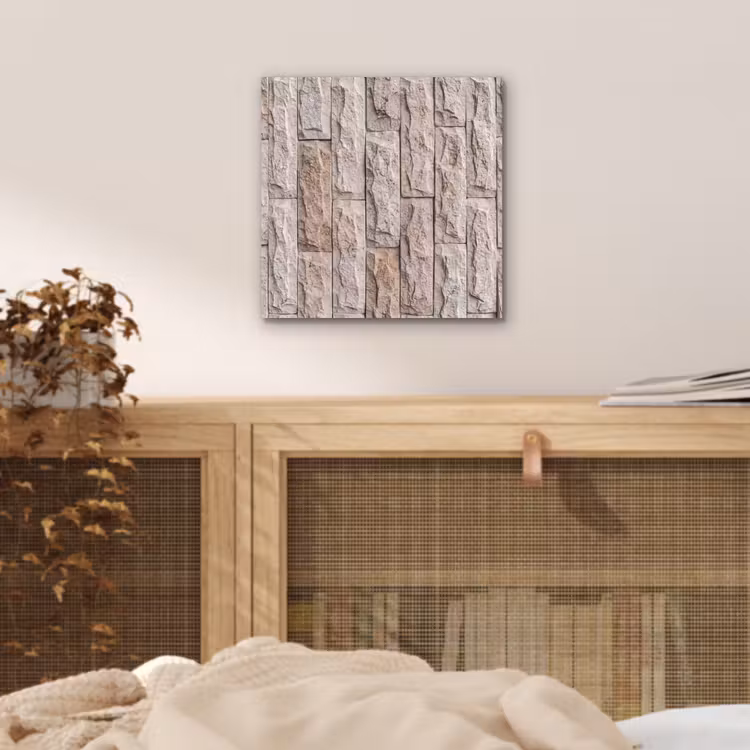 Aluminium schilderij - Muur - Steen - Ruw - Beige - Textuur — 4