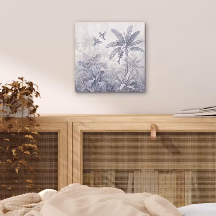 Aluminium schilderij - Natuur - Vogel - Jungle - Illustratie - Blauw — 4