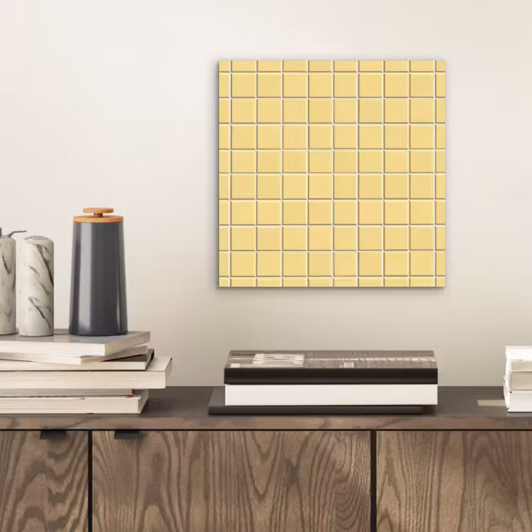 Aluminium schilderij - Patroon - Tegels - Geel — 2