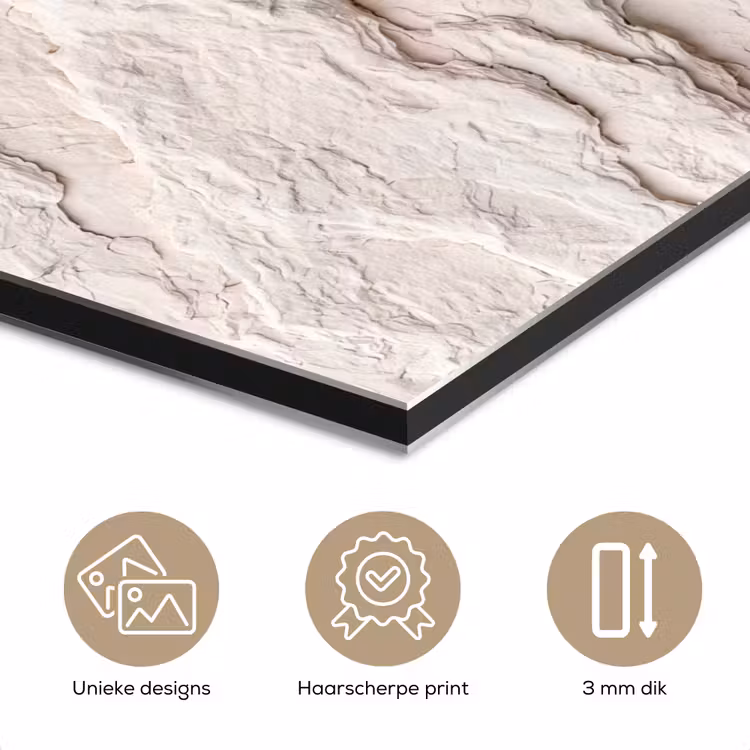 Aluminium schilderij - Rots - Structuur - Natuur - Beige - Abstract — 7