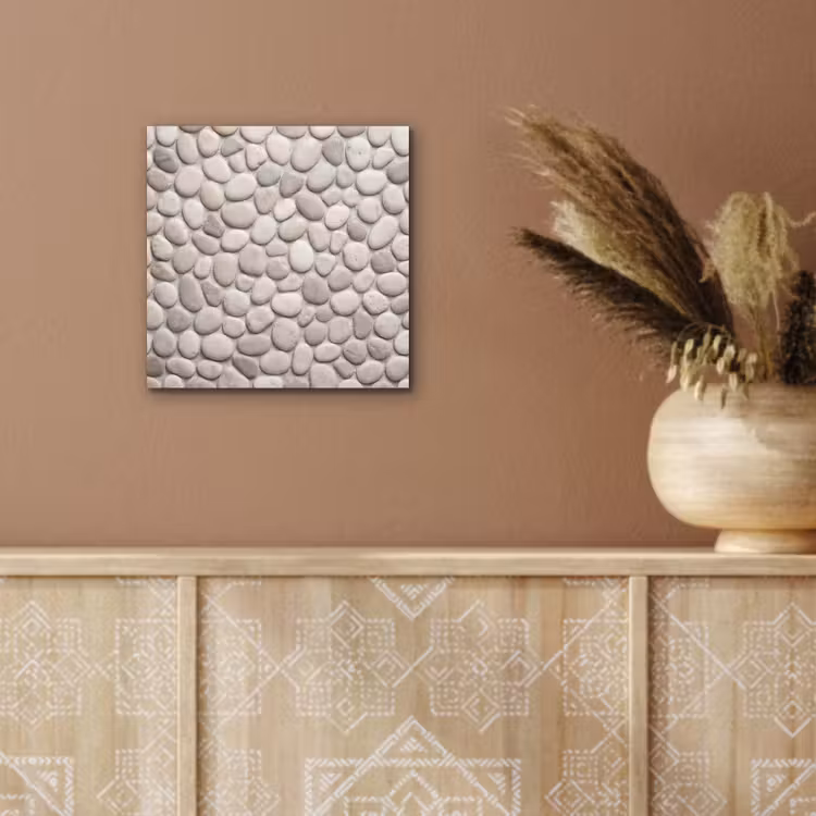 Aluminium schilderij - Steen - Kiezel - Natuur - Minimalistisch - Beige — 5