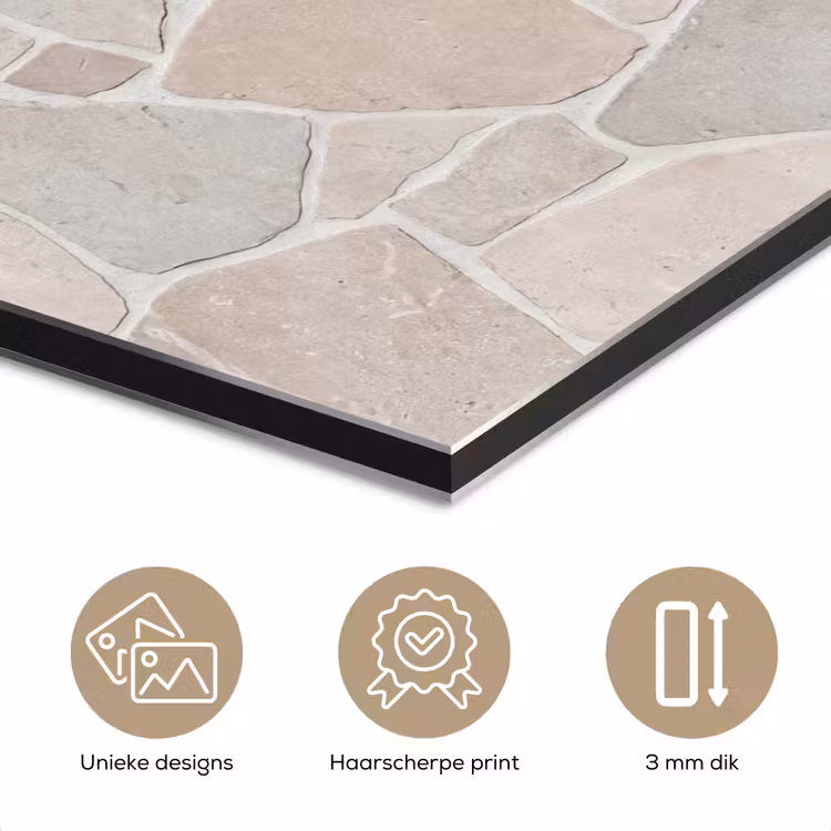 Aluminium schilderij - Steen - Patroon - Textuur - Beige — 7