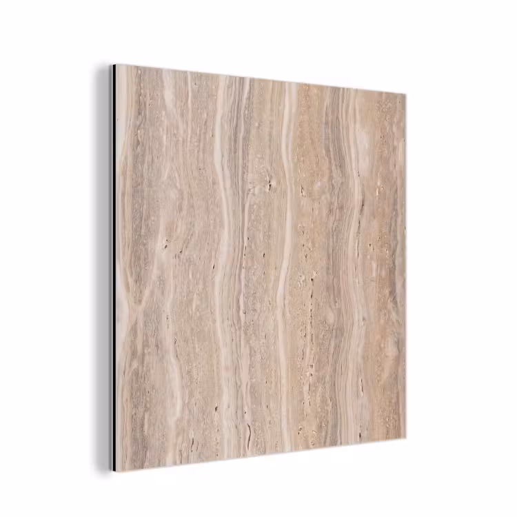 Aluminium schilderij - Steen - Patroon - Textuur - Natuurlijk - Beige — 1