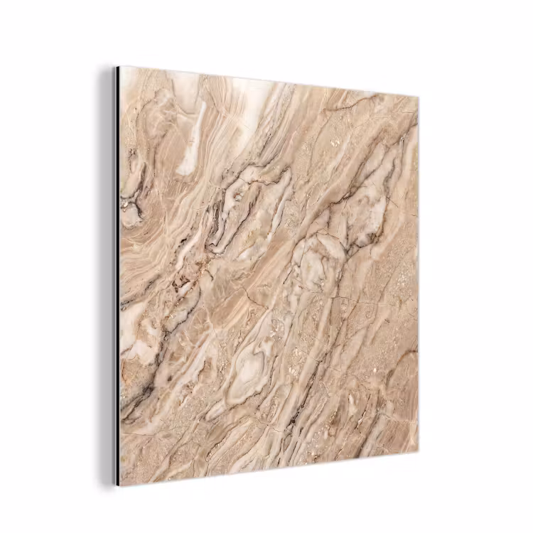 Aluminium schilderij - Textuur - Aders - Abstract - Modern - Beige — 1