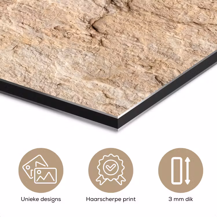 Aluminium schilderij - Textuur - Steen - Natuur - Beige — 7