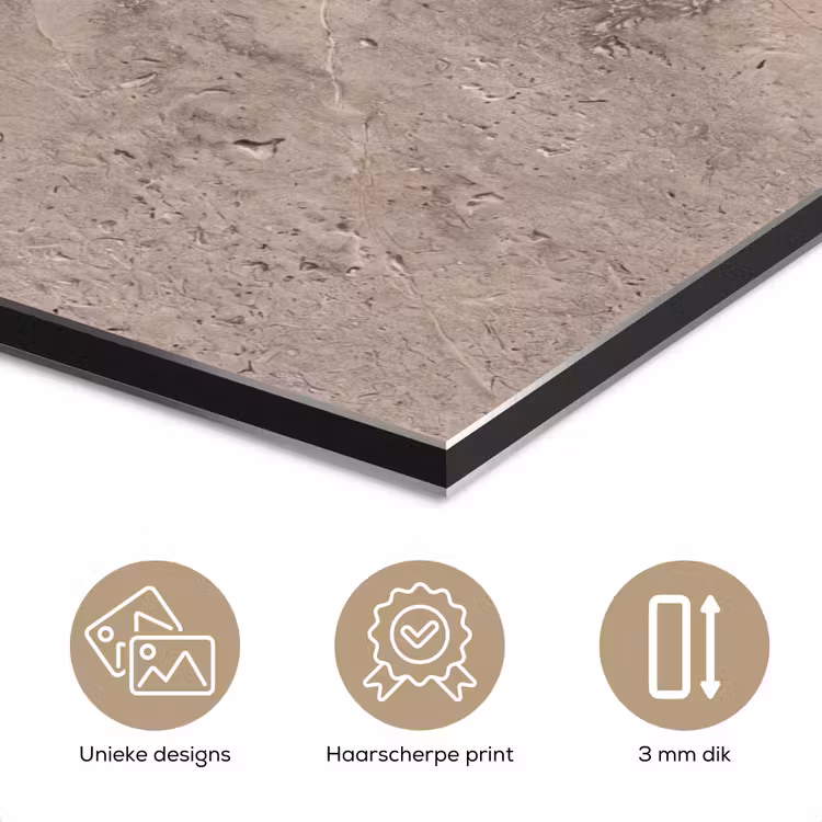 Aluminium schilderij - Textuur - Steen - Patroon - Rustiek - Beige — 7