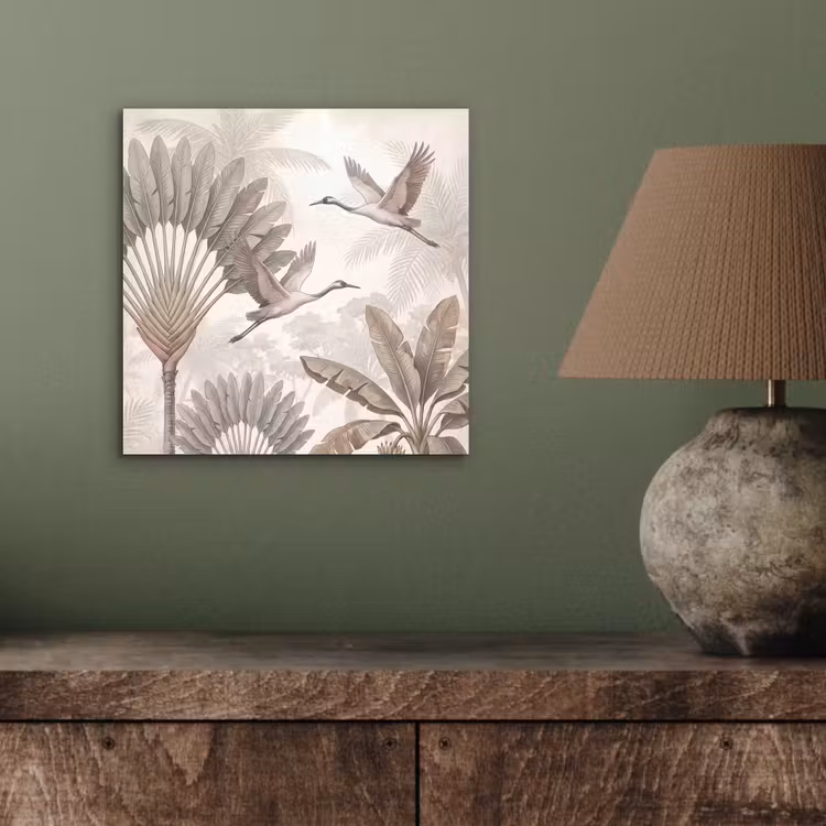 Aluminium schilderij - Vogel - Tropisch - Jungle - Natuur - Beige — 3