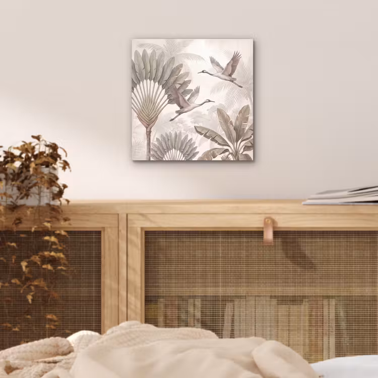 Aluminium schilderij - Vogel - Tropisch - Jungle - Natuur - Beige — 4