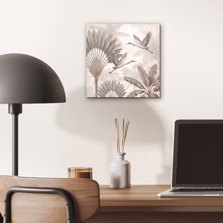Aluminium schilderij - Vogel - Tropisch - Jungle - Natuur - Beige — 6