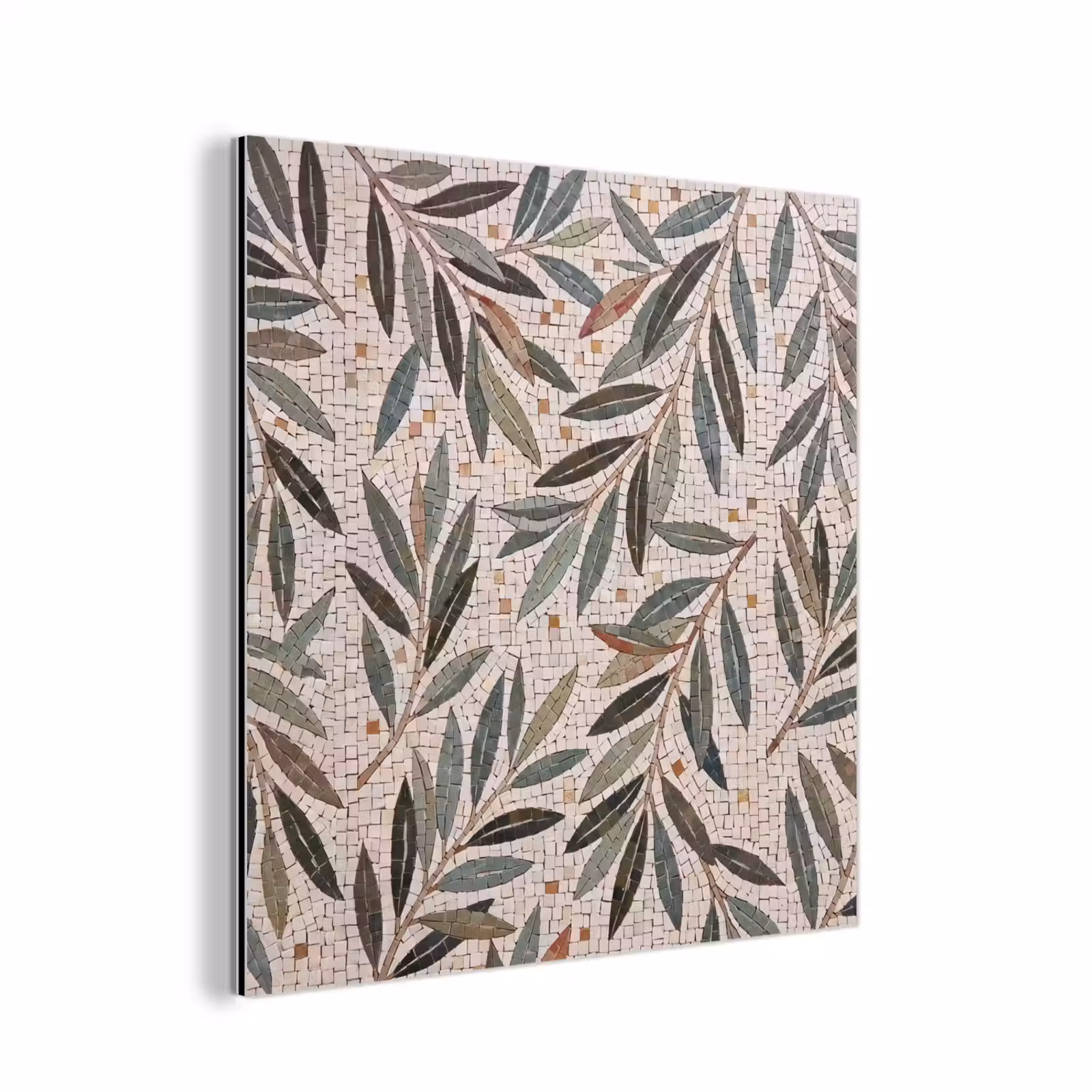 Aluminium schilderij - Plant - Blad - Mozaïek - Groen — 1