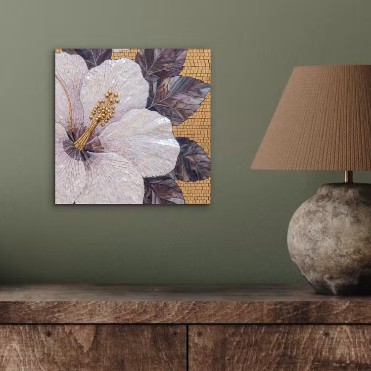 Aluminium schilderij - Bloemen - Mozaïek - Kunst - Modern - Goud — 3