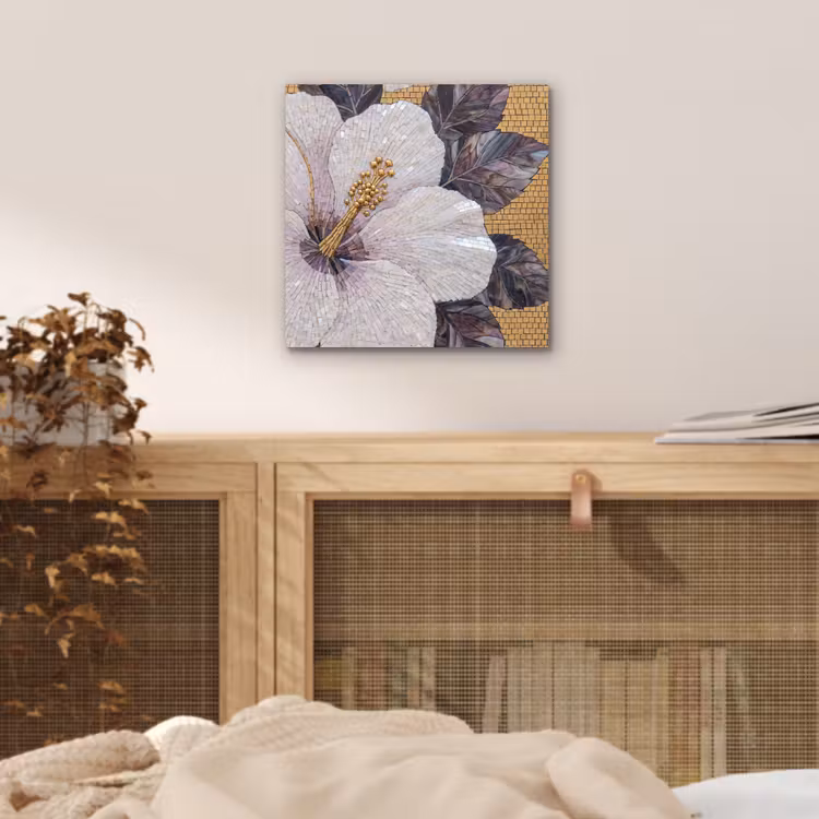 Aluminium schilderij - Bloemen - Mozaïek - Kunst - Modern - Goud — 4