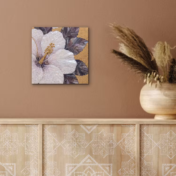 Aluminium schilderij - Bloemen - Mozaïek - Kunst - Modern - Goud — 5