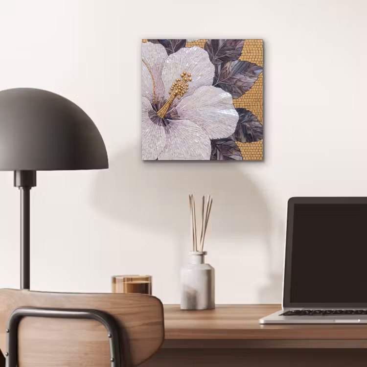 Aluminium schilderij - Bloemen - Mozaïek - Kunst - Modern - Goud — 6