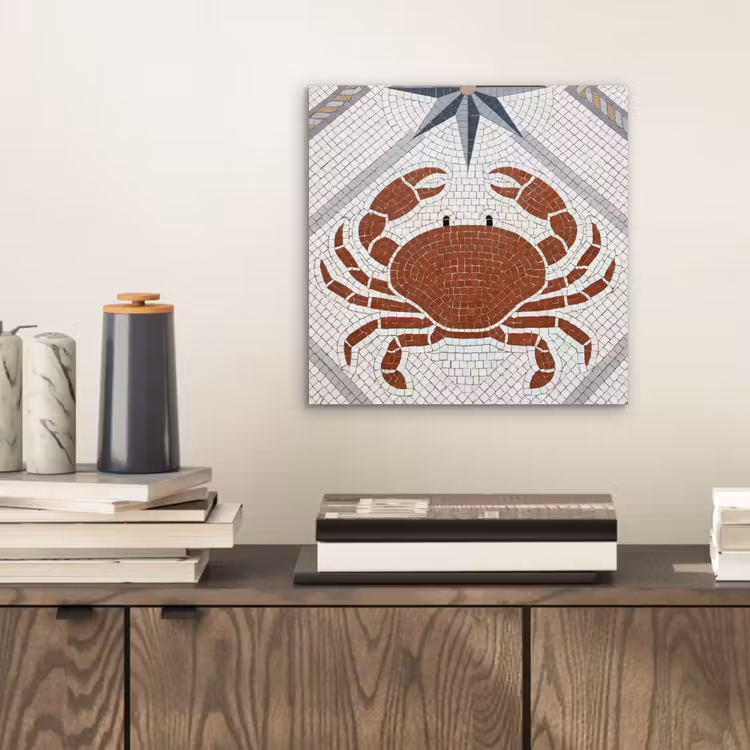 Aluminium schilderij - Dier - Mozaïek - Zee - Klassiek - Bruin — 2