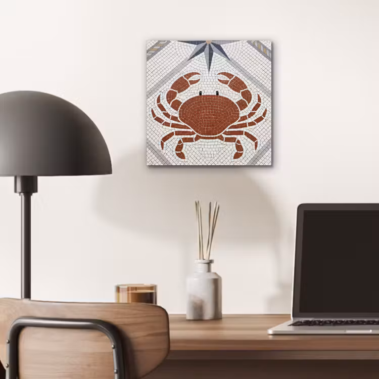 Aluminium schilderij - Dier - Mozaïek - Zee - Klassiek - Bruin — 6