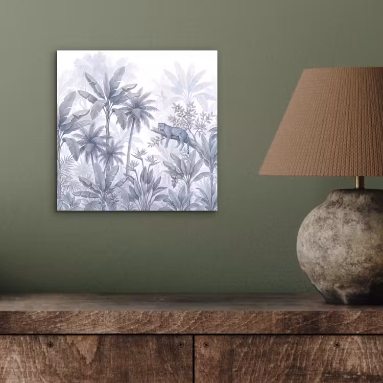 Aluminium schilderij - Kat - Tropisch bos - Modern - Grijs — 3
