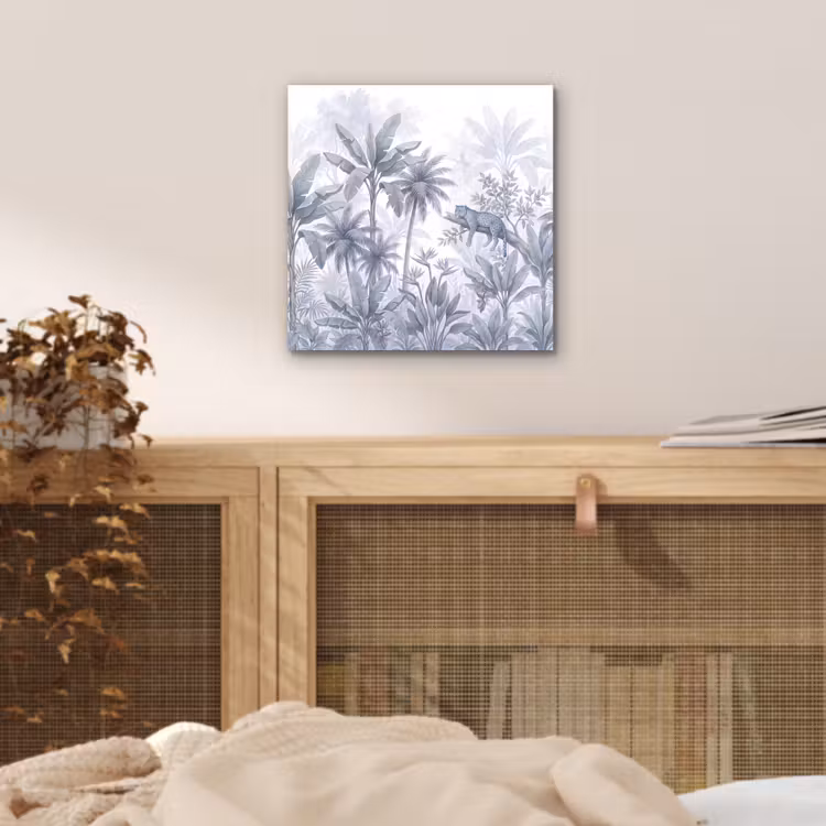 Aluminium schilderij - Kat - Tropisch bos - Modern - Grijs — 4